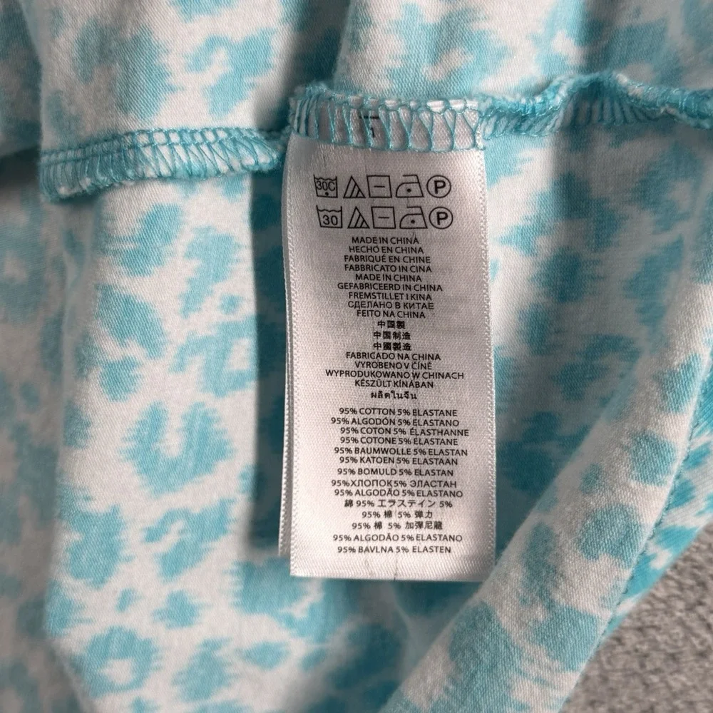 Michael Kors Top XL Blue Cheetah Rhinestone Shirt Summer Spring‎ Vacation Cruise